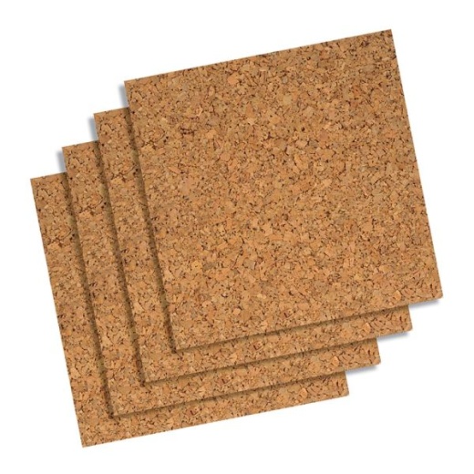 Quartet Cork Unframed Bulletin Board Wall Tiles, 12" x 12", Natural Brown, Pack Of 4