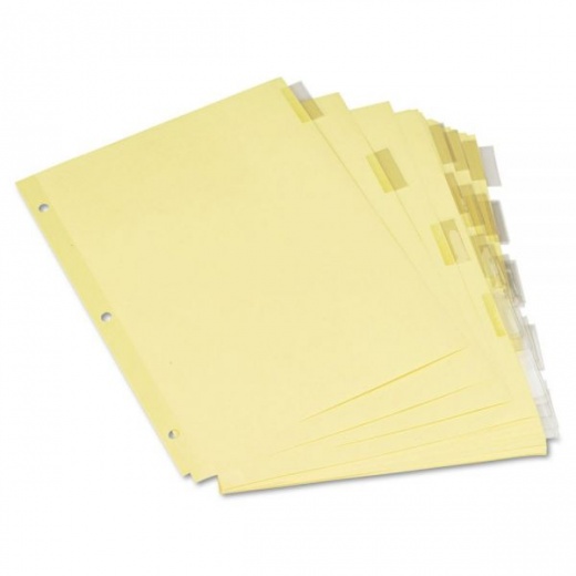Universal Insertable Tab Index, 5-Tab, 11 x 8.5, Buff, Clear Tabs, 6 Sets