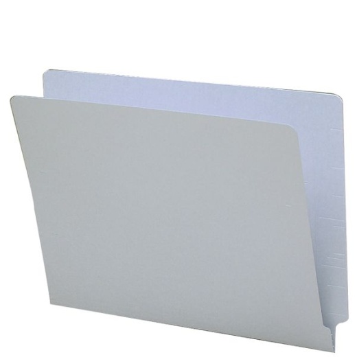 Smead Color End-Tab Folders, Straight Cut, Letter Size, Gray, Box Of 100