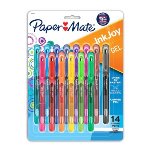 Paper Mate Inkjoy Gel 600St Stick Pens, Medium Point, 0.7 Mm, Assorted Ink Colors, Pack Of 14