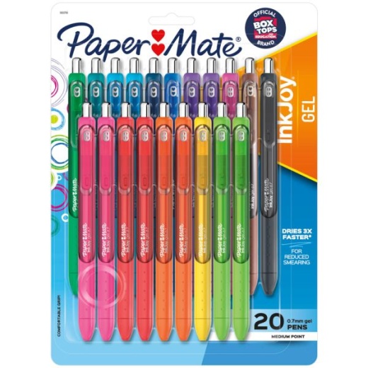 Paper Mate Inkjoy Gel Pens, Medium Point, 0.7 Mm, Assorted Colors, Pack Of 20