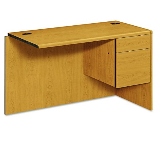 Hon 10700 "L" Workstation Return, Right 3/4 Pedestal, 48W X 24D X 29.5H, Harvest