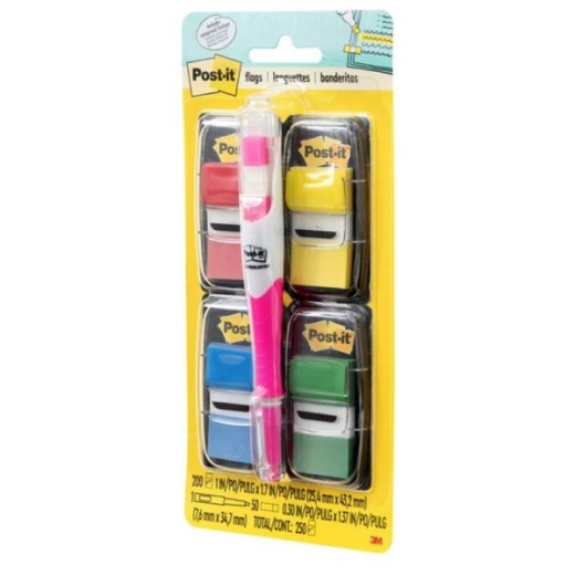 Post-it Notes Flags with Flag Gel Pen - Assorted Primary Colors