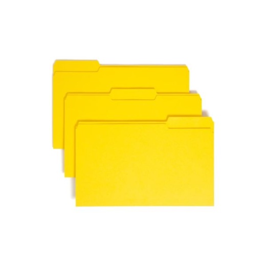 Smead Color File Folders, Legal Size, 1/3 Cut, Yellow, Box Of 100