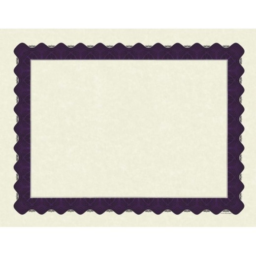 Great Papers! Certificate Purple Metallic Border, Parchment Paper, 8.5" X 11", Printer Compatible, 100 Sheets