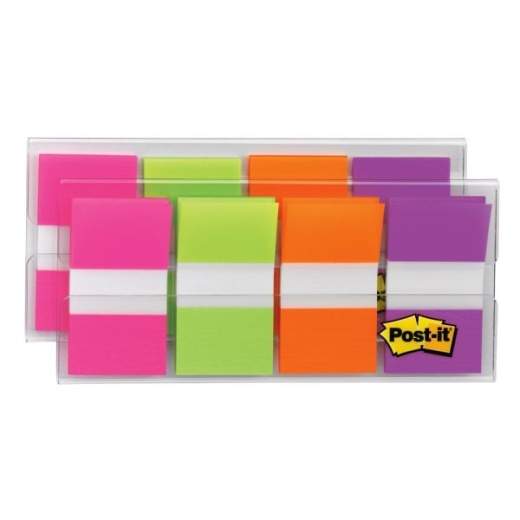 Post-It Flags, 1" x 1 -11/16", Assorted Colors, 20 Flags Per Pad, Pack Of 8 Pads