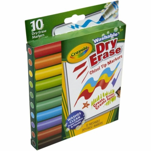 Crayola, Washable Dry Erase Markers, Fine Line, Assorted, 6 Count