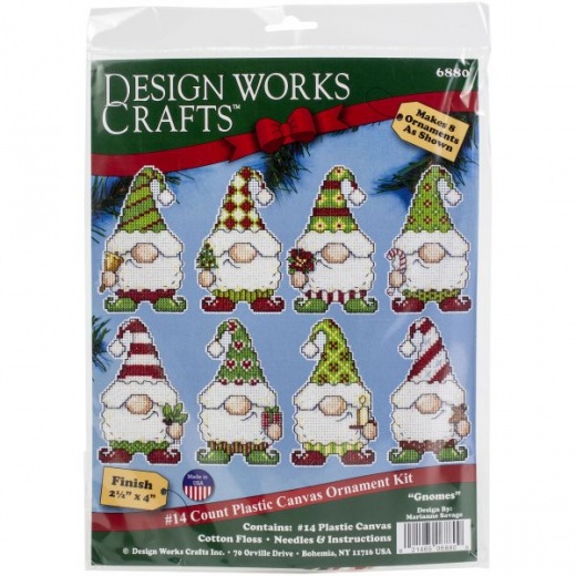 Design Works Plastic Canvas Ornament Kit 2.25"X4" Set Of 8