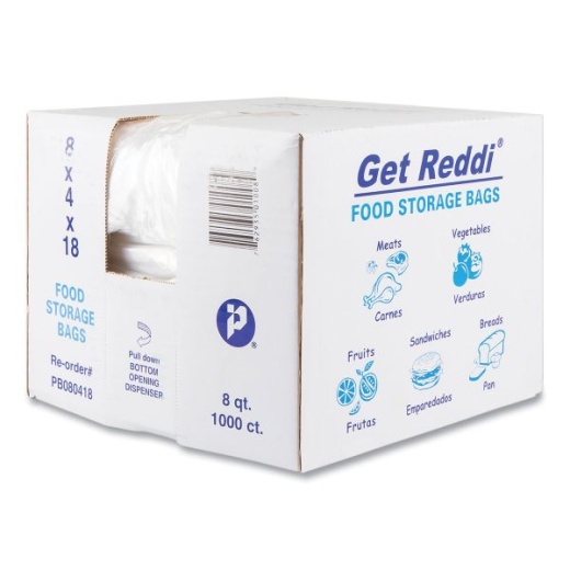 Inteplast Group Food Bags, 2 Gal, 8" X 4" X 18", Clear, 1,000/Carton