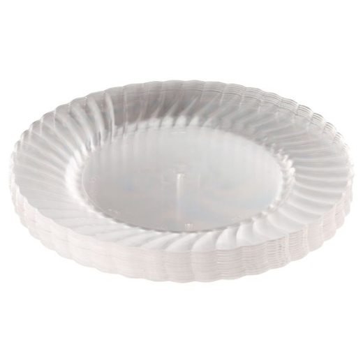 Wna Classicware Plastic Plates, 9" Dia, Clear, 12/Pack, 15 Packs/Carton