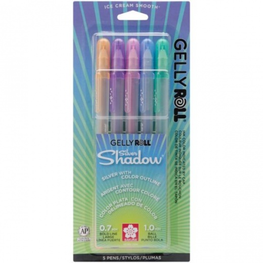 Gelly Roll Silver Shadow Bold Point Pens 5/Pkg