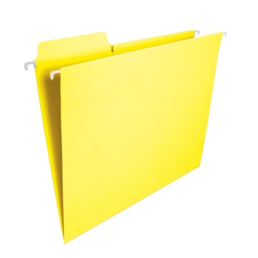 Smead Fastab Hanging File Folders, Letter Size, Yellow, Box of 20