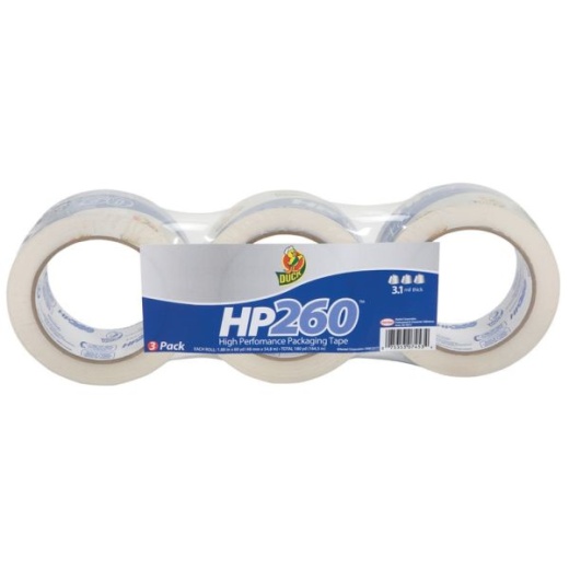 Duck Hp260 Packaging Tape, 2" X 60 Yd., Clear, Pack Of 3 Rolls