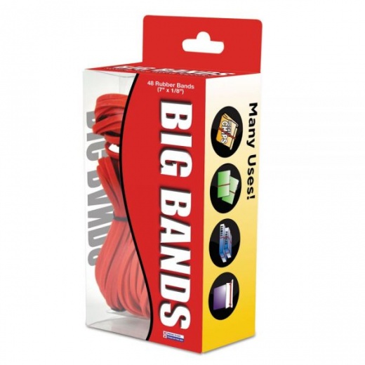 Alliance Big Bands Rubber Bands - Size 117B, 0.07" Gauge, Red, 48/Box