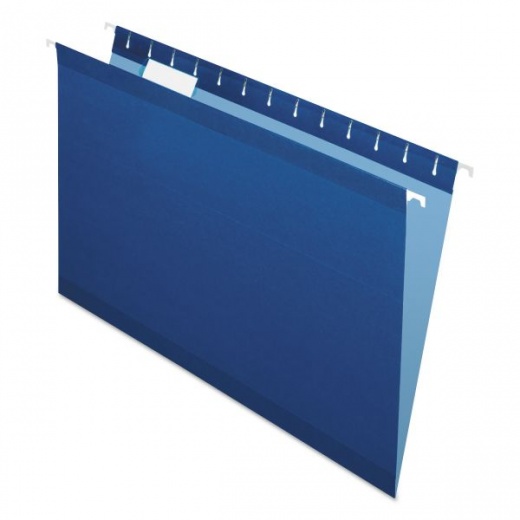 Pendaflex Colored Reinforced Hanging Folders, Legal Size, 1/5-Cut Tabs, Navy