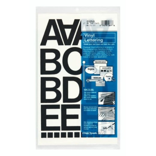 Chartpak Pickett Vinyl Letters and Numbers, 2" Black