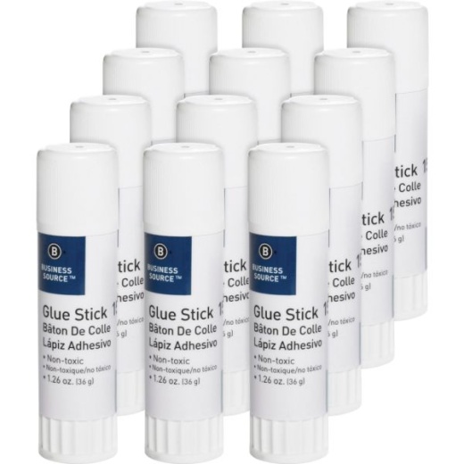 Business Source Glue Stick 1.26 Oz 12 Pack