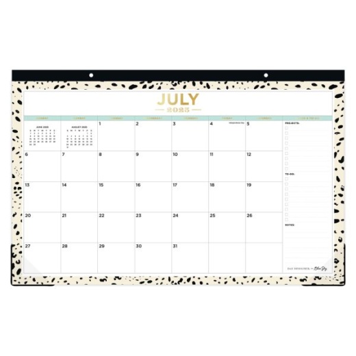 2025-2026 Day Designer Monthly Desk Pad Planning Calendar, 17" X 11", Snow, July 2025 To June 2026, 151725