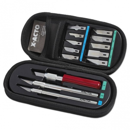 X-Acto Knife Set, 3 Knives, 10 Blades, Carrying Case