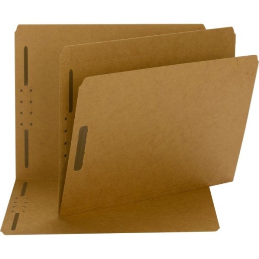 Smead Fastener Folders - 2 Fasteners, Letter Size, Straight-Cut Tab, Kraft, Box Of 50