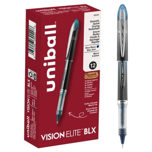 Uniball Vision Elite Blx Infusion Liquid Ink Rollerball Pens