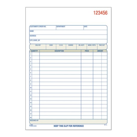 Adams Carbonless 2-Part Sales Book, 5 9/16" x 8 7/16", Pack of 50 Sets