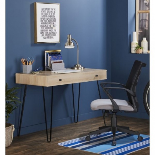 Realspace Plank 47 W Writing Desk Coastal Oak - Office Depot