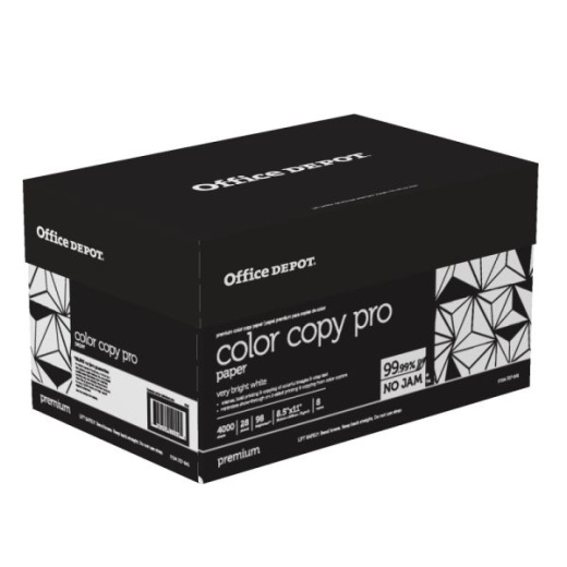 Color Copy Paper, White, Letter (8.5" X 11"), 4000 Sheets Per Case, 28 Lb, 98 Brightness