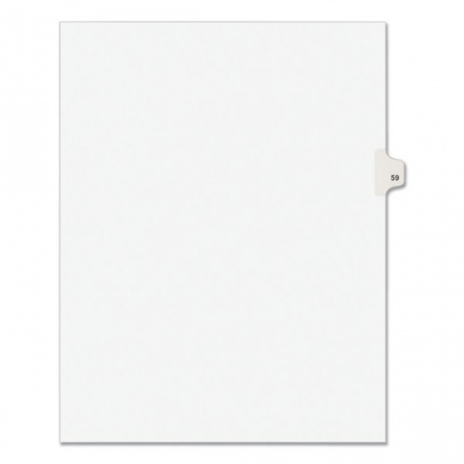 Avery Preprinted Legal Exhibit Side Tab Index Dividers, Avery Style, 10-Tab, 59, 11 x 8.5, White, 25/Pack, (1059)