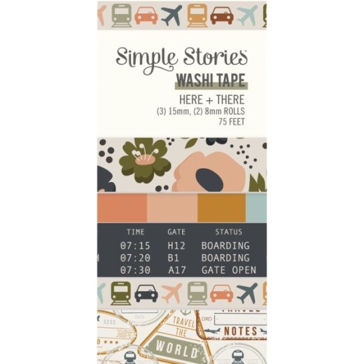 Simple Stories - The Simple Life collection Washi Tapes (5 rolls)