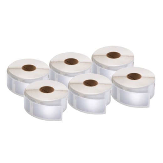 Dymo Multipurpose Labels for Labelwriter Label Printers, 1" x 2 1/8", White, 500 Labels Per Roll, Pack Of 6 Rolls