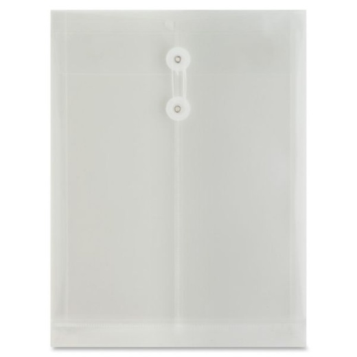 Sparco Interdepartmental Poly Envelope - 10" x 13" with String & Button Closure Clear