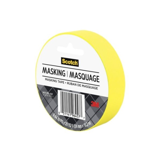 Scotch Expressions Decorative Masking Tape, 1" x 20 Yd., Yellow