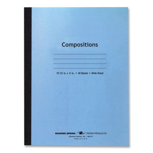 Roaring Spring Flexible Cover Composition Notebook, Wide/Legal Rule, Blue Cover, 48 Sheets