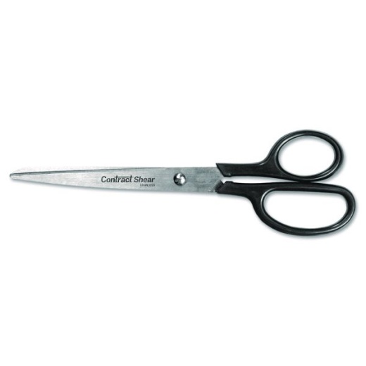 Westcott Straight Contract Scissors - 8" Long, 3" Cut Length, Straight Black Handle