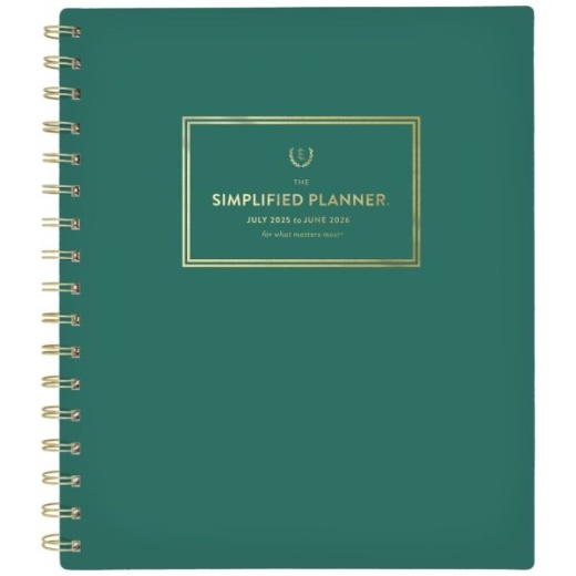 Simplified By Emily Ley For At-A-Glance Academic 2025-2026 Weekly Monthly Planner, Green, Medium, 7" X 8 3/4"