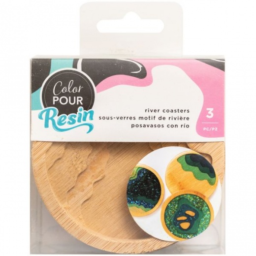 American Crafts Color Pour Resin Coasters 3/Pkg