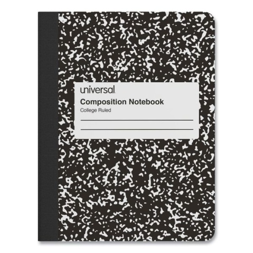 Universal Composition Book - Medium/College Rule, Black Marble Cover