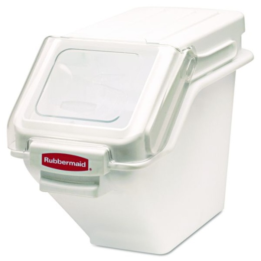 Rubbermaid Commercial Prosave Shelf Ingredient Bins, 5.4 Gal, 11.5 X 23.5 X 16.88, White, Plastic