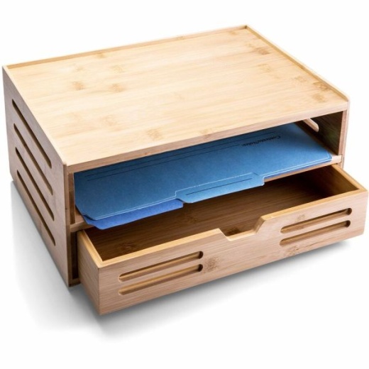 Achieva Bamboo File Organizer With Drawer