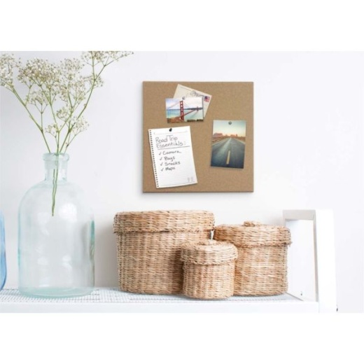 U Brands Cork Canvas Bulletin Board, 24" X 18", Frameless, Actual Size 23" X 17" (2873U00-01)