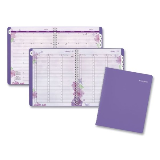At-A-Glance Beautiful Day Weekly/Monthly Planner, Vertical-Column Format, 11 x 8.5, Purple Cover, 13-Month: Jan 2025 to Jan 2026