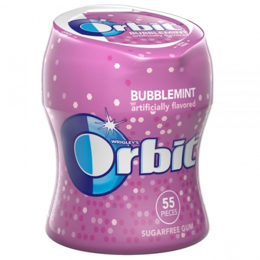 Orbit Bubblemint Gum Bottles, 2.70 Oz - 55 Pieces