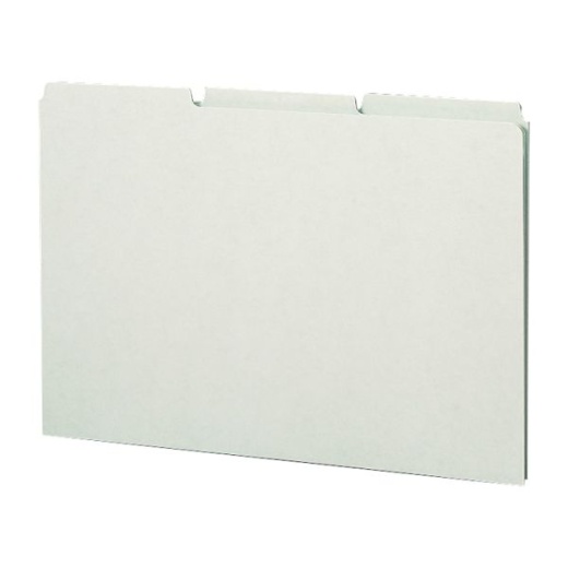 Smead Blank Pressboard File Guides, Legal Size, 100% Recycled, Gray/Green, Box Of 50