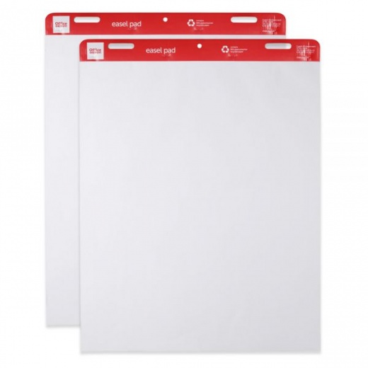 Easel Pads, 27" x 34", 50 Sheets, 30% Recycled, White, Pack Of 2