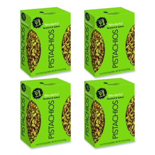 Paramount Farms Wonderful No Shells Pistachios, Roasted and Salted, 0.75 Oz Bag