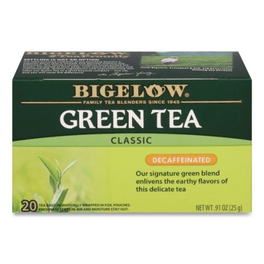 Bigelow Decaffeinated Green Tea, Green Decaf, 0.34 Lbs, 28/Box