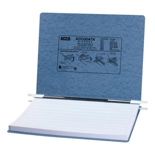 Wilson Jones Presstex Data Binder With Retractable Hooks, 14 7/8" x 11", Light Blue