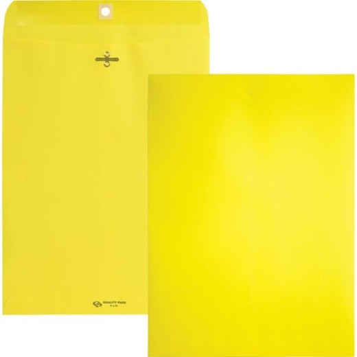 Quality Park #90 Envelopes - Clasp Closure, Yellow, Pack of 10