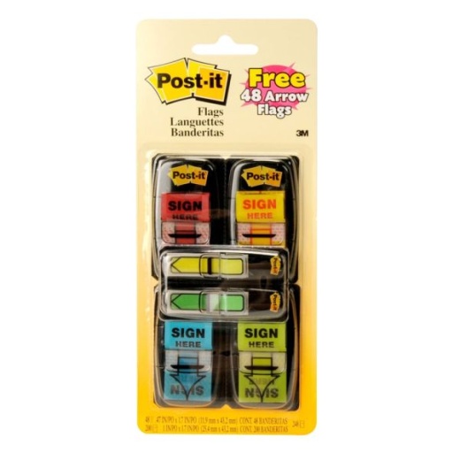 Post-It Notes Sign Here Printed Flags